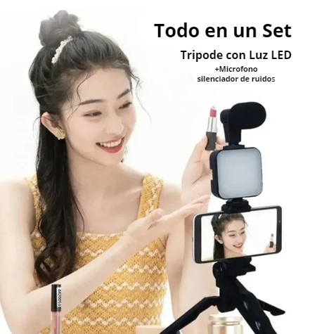 KIT-Trípode, Luz LED+ Micrófono