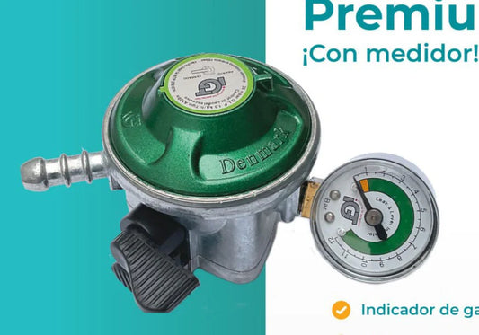 REGULADOR DE GAS PRIMIUM con medidor⏱️